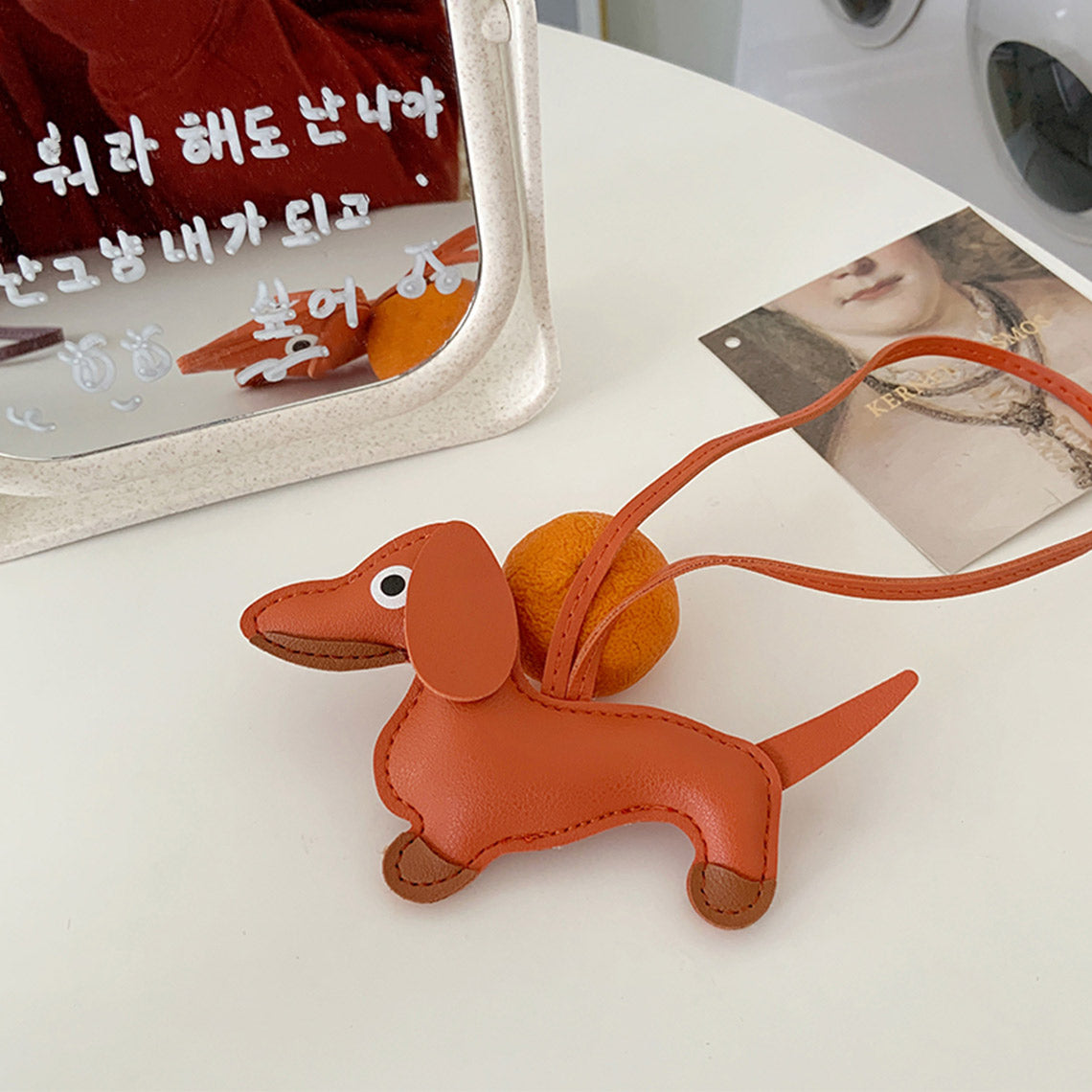 Faux Leather Dachshund Bag Charm - Image 6