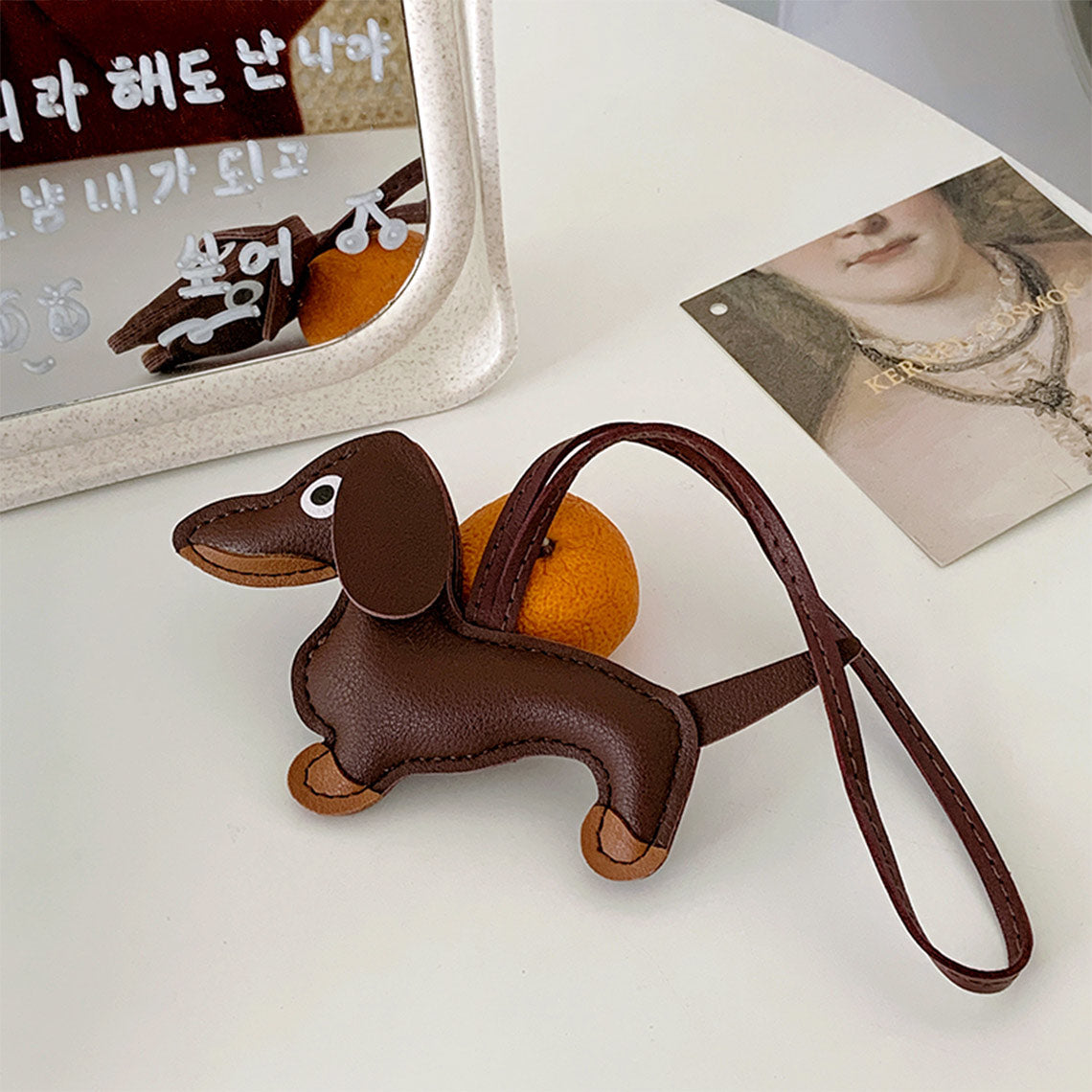 Faux Leather Dachshund Bag Charm - Image 2