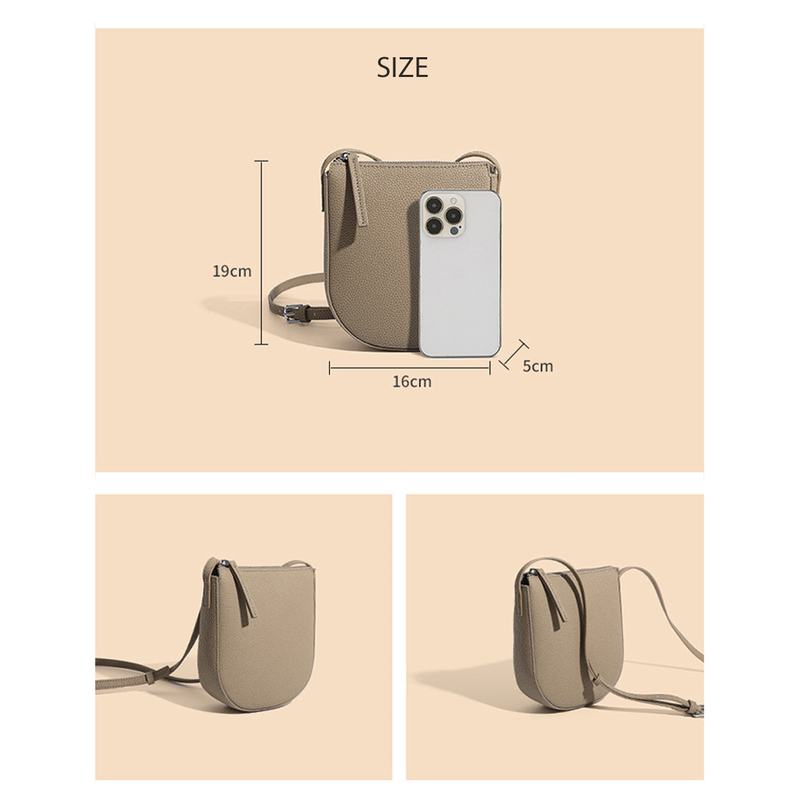 Leather Simple Crossbody Phone Bag - Image 2