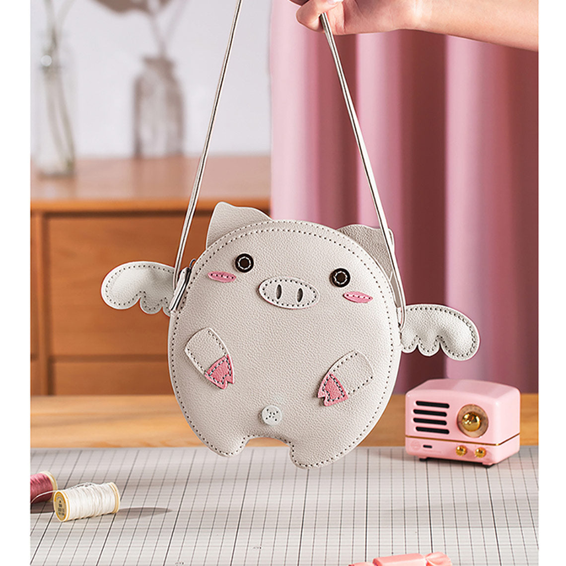 G8activist® Leather Crossing Flying Pig Bag DIY Kit - Image 5