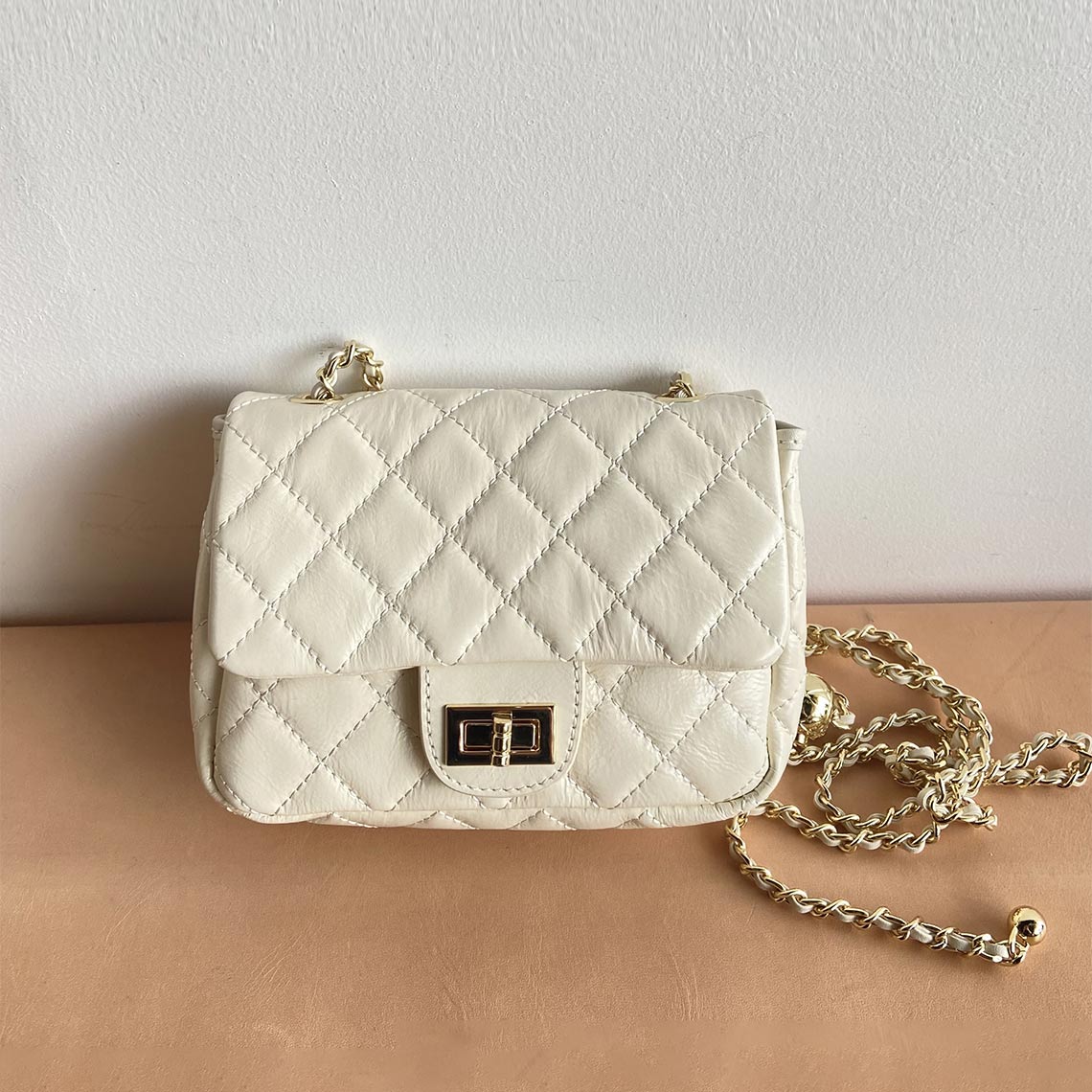 G8activist® Top Grain Leather Small Quilted Chain Bag DIY Kit - Image 3