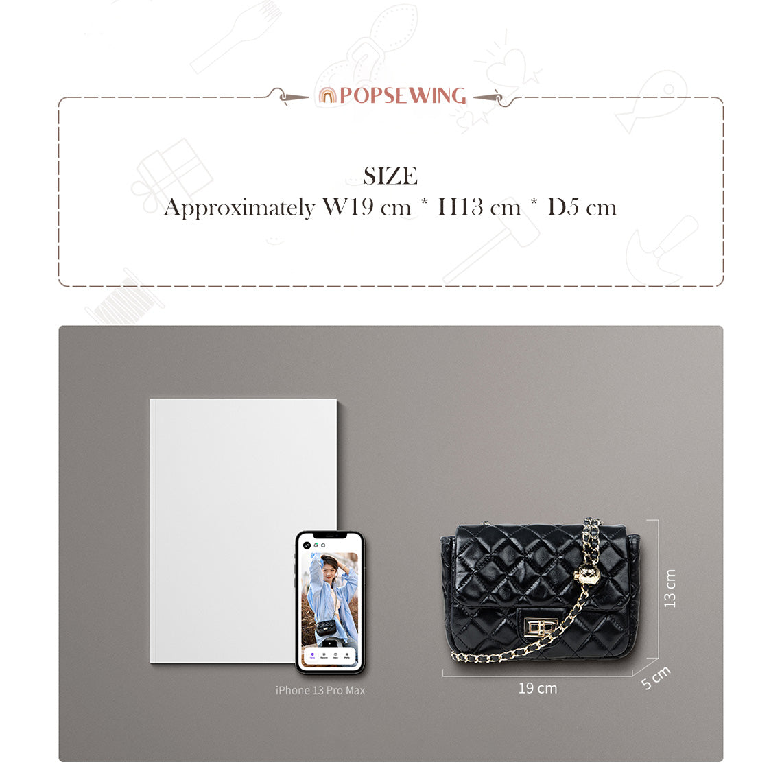 G8activist® Top Grain Leather Small Quilted Chain Bag DIY Kit - Image 5