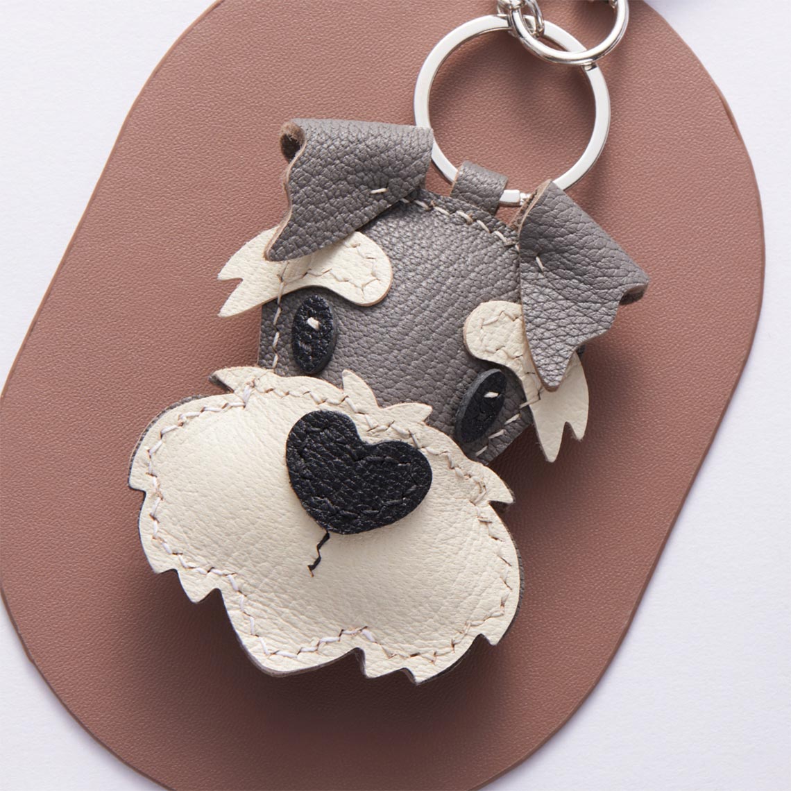G8activist® Sheep Leather Schnauzer Keychain Charm DIY Kit - Image 2