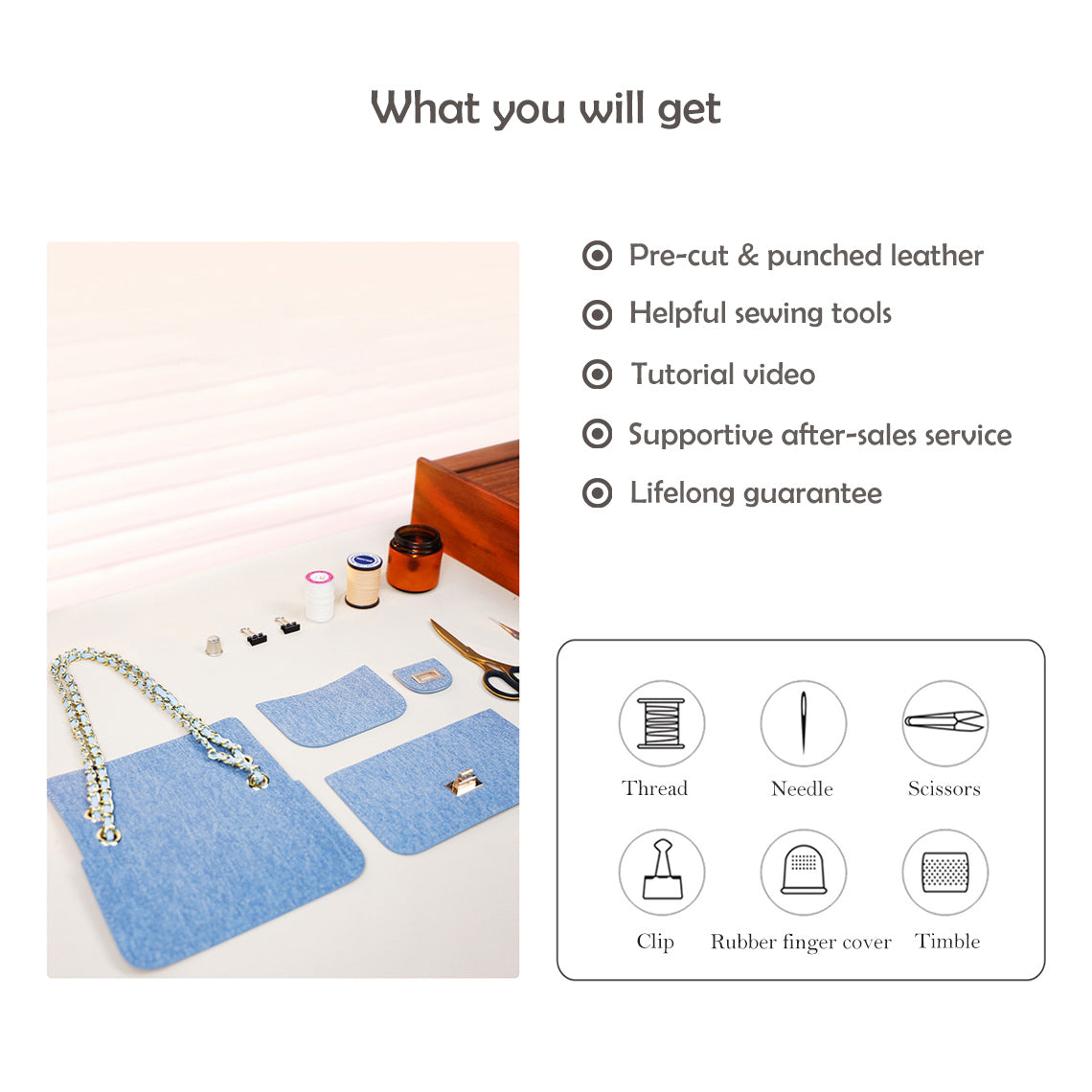 G8activist® Leather Denim Small Chain Bag DIY Kits - Image 4