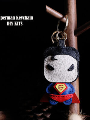 Diggsw® Sheep Leather Superman Keychain DIY Kit
