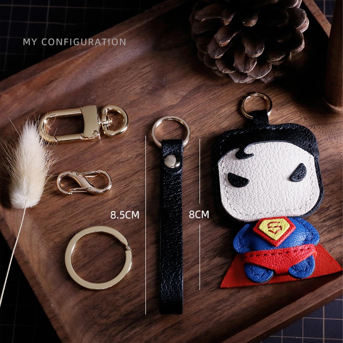 G8activist® Sheep Leather Superman Keychain DIY Kit - Image 2