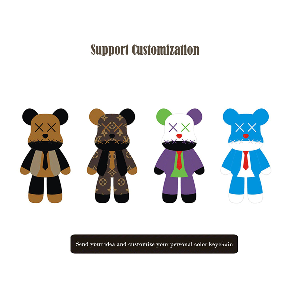 G8activist® Leather Violent Bear Keychain Charm DIY Kit - Image 2