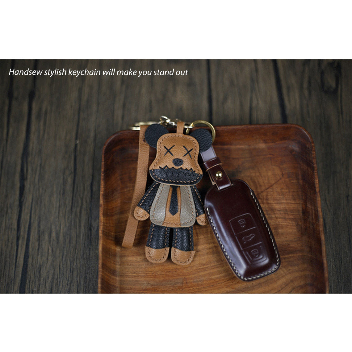 G8activist® Leather Violent Bear Keychain Charm DIY Kit - Image 4